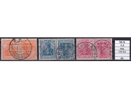 Deutsches Reich Mi K 1-3 razítkované zkoušené