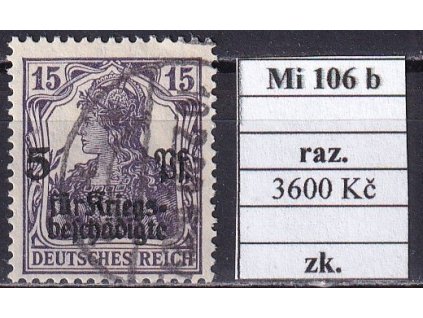 Deutsches Reich Mi 106 b razítkované zkoušené