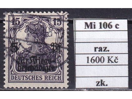 Deutsches Reich Mi 106 c razítkované zkoušené