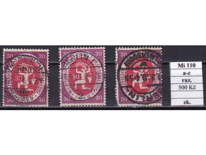 Deutsches Reich Mi 110 a-c razítkované zkoušené