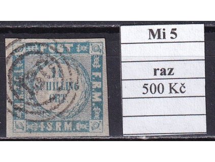 Schleswig-Holstein Mi 5 razítkované