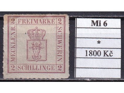 Mecklenburg-Schwerin Mi 6 po nálepce