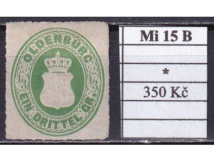 Oldenburg Mi 15 B po nálepce