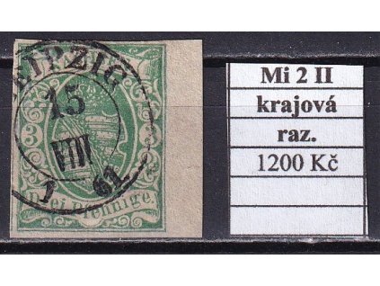 Sachsen Mi 2 II krajová razítkované