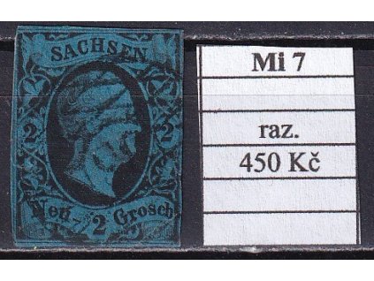 Sachsen Mi 7 razítkované