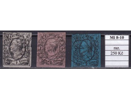 Sachsen Mi 8-10 razítkované