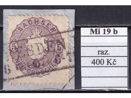 Sachsen Mi 19 b razítkované
