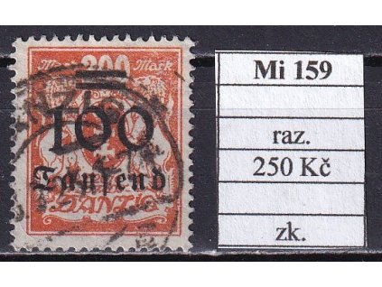 Danzig Mi 159 razítkované zkoušené