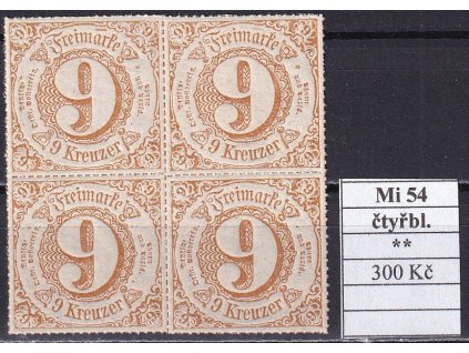 Thurn und Taxis Mi 54 čtyřblok svěží