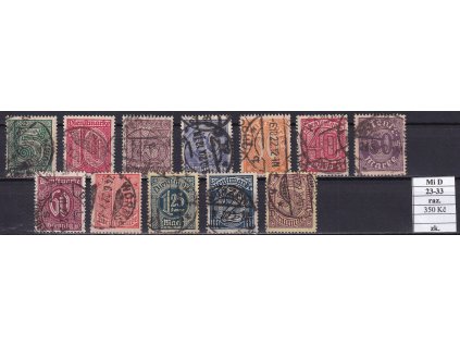 Deutsches Reich Mi D 23-33 razítkované zkoušené