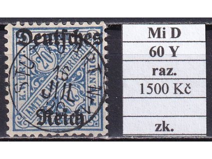 Deutsches Reich Mi D 60 Y razítkované zkoušené