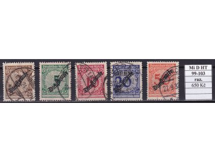Deutsches Reich Mi D HT 99-103 razítkované