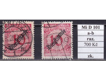 Deutsches Reich Mi D 101 a-b razítkované zkoušené