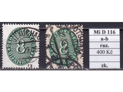 Deutsches Reich Mi D 116 a-b razítkované zkoušené