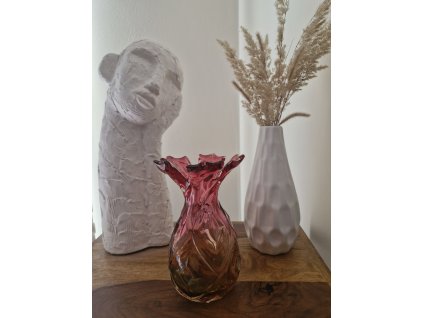 Nádherná váza z foukaného skla ANANAS - František Koudelka
