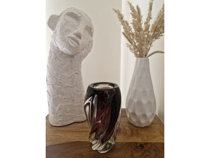 Krásná váza z hutního skla "Vrtule" - Josef Hospodka