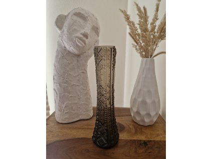 Kouřová váza z lisovaného skla - Crystalex