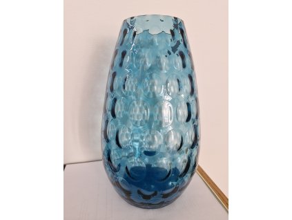 Tyrkysová váza z foukaného skla - kolekce NEMO