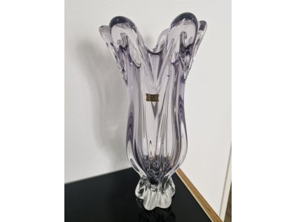 Jemně fialová váza z hutního skla - EGERMANN