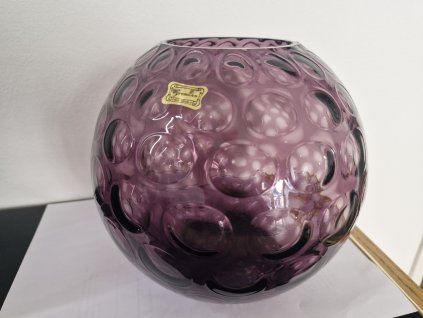 Fialová váza z foukaného skla - kolekce NEMO