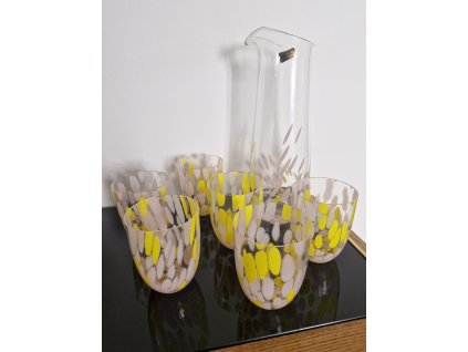 Sada džbán + 6 skleniček z foukaného skla - EGERMANN