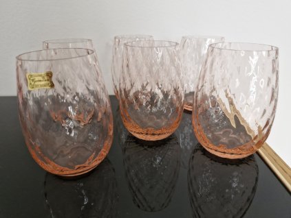 Rosalinové skleničky z foukaného skla - EGERMANN