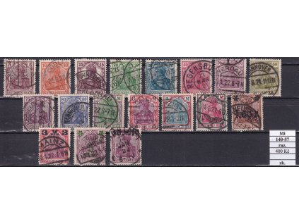 Deutsches Reich Mi 140-57 razítkované zkoušené