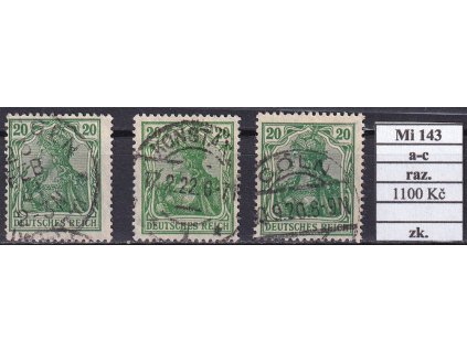 Deutsches Reich Mi 143 a-c razítkované zkoušené