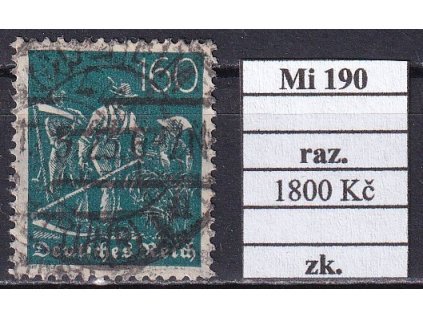 Deutsches Reich Mi 190 razítkované zkoušené