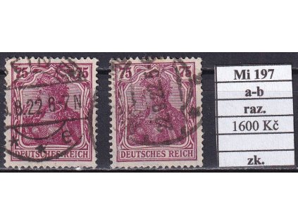 Deutsches Reich Mi 197 a-b razítkované zkoušené
