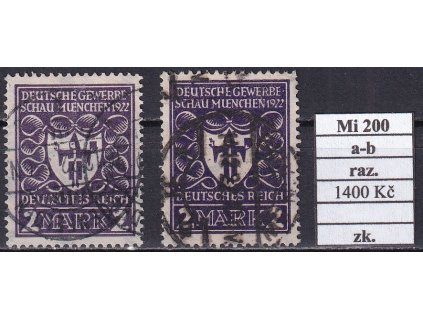 Deutsches Reich Mi 200 a-b razítkované zkoušené