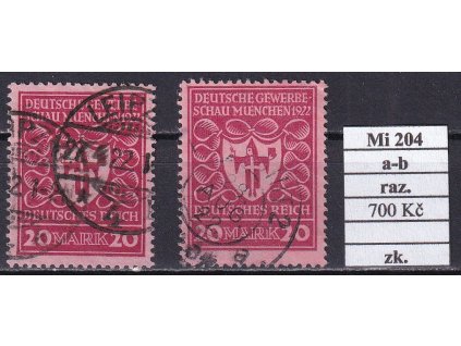 Deutsches Reich Mi 204 a-b razítkované zkoušené