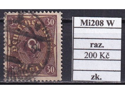 Deutsches Reich Mi 208 W razítkované zkoušené
