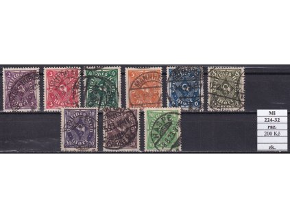 Deutsches Reich Mi 224-32 razítkované zkoušené