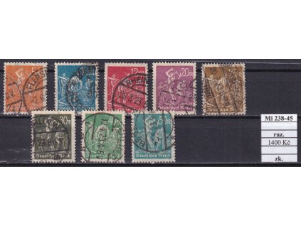 Deutsches Reich Mi 238-45 razítkované zkoušené