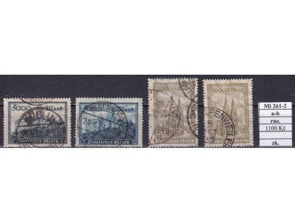 Deutsches Reich Mi 261-2 a-b razítkované zkoušené