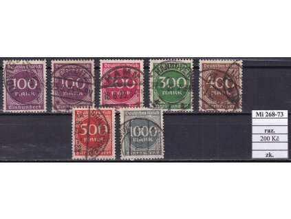 Deutsches Reich Mi 268-73 razítkované zkoušené