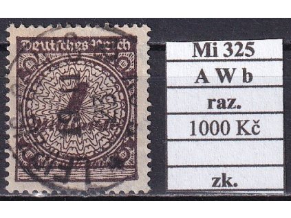 Deutsches Reich Mi 325 A W b razítkované zkoušené