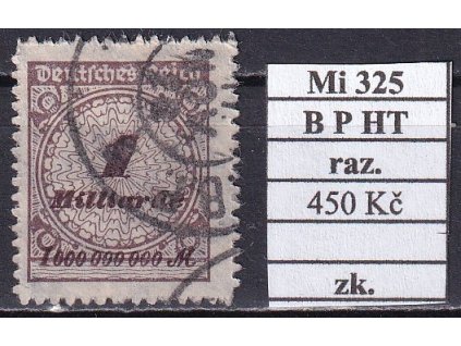 Deutsches Reich mi 325 B P HT razítkované zkoušené