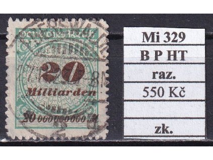 Deutsches Reich Mi 329 B P HT razítkované zkoušené