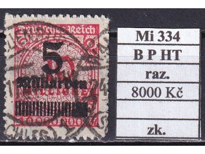 Deutsches Reich Mi 334 B P HT razítkované zkoušené
