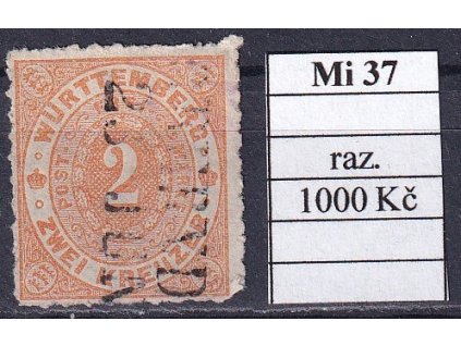 Wurttemberg Mi 37 razítkované