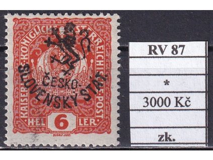 ČSR I RV 87 po nálepce zkoušené