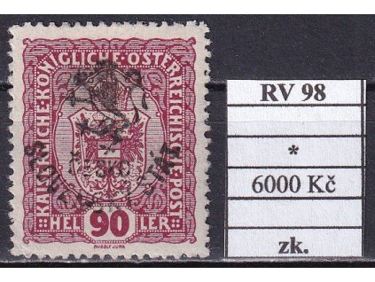 ČSR I RV 98 po nálepce zkoušené