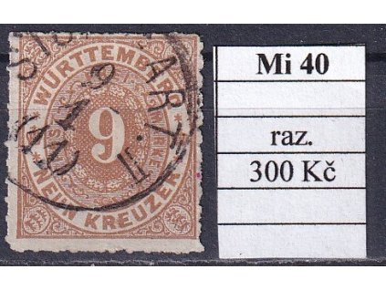 Wurttemberg Mi 40 razítkované