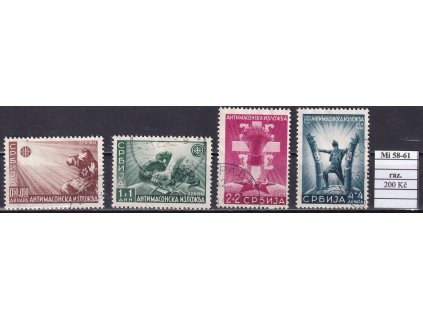 Serbien Mi 58-61 razítkované