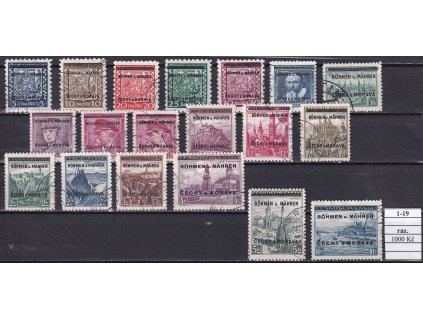 Protektorát I 1-19 razítkované