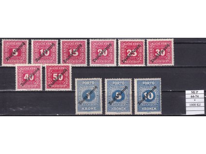 Rakousko Mi P 64-74 po nálepce