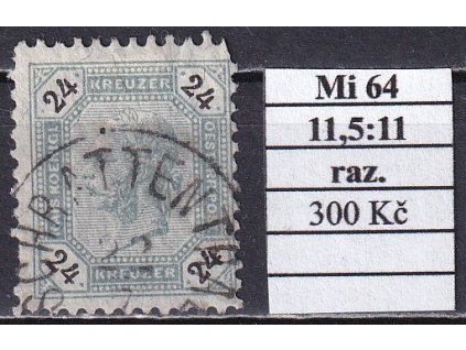 Rakousko Mi 64 smíšené zoubkování