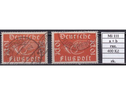 Deutsches Reich Mi 111 a + b razítkované zkoušené